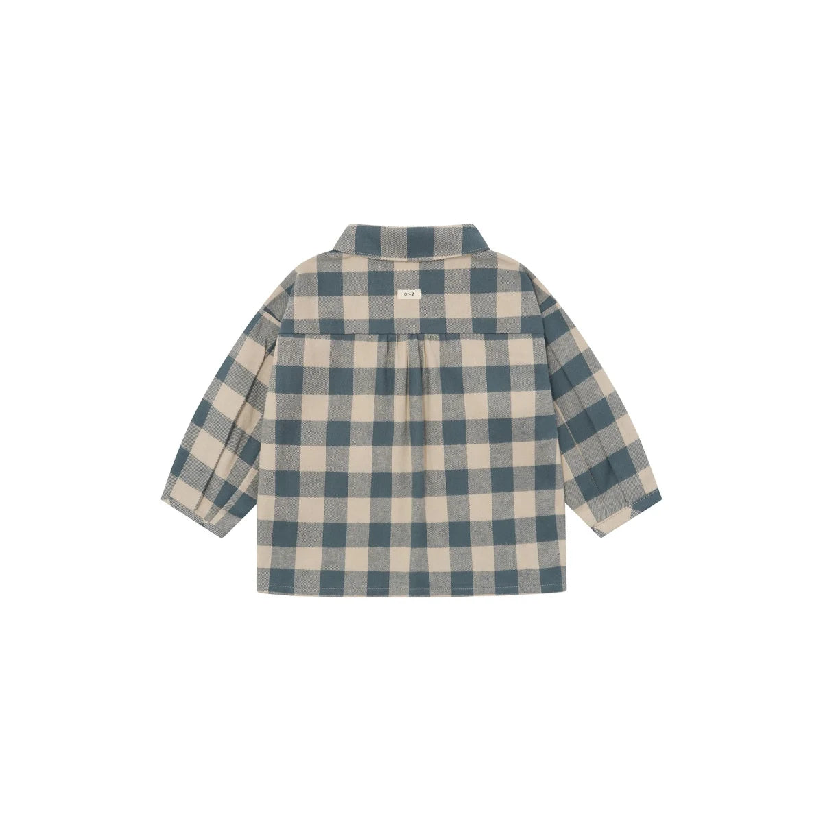 Organic Zoo Lodge Shirt Fog Blue Gingham Brusttasche