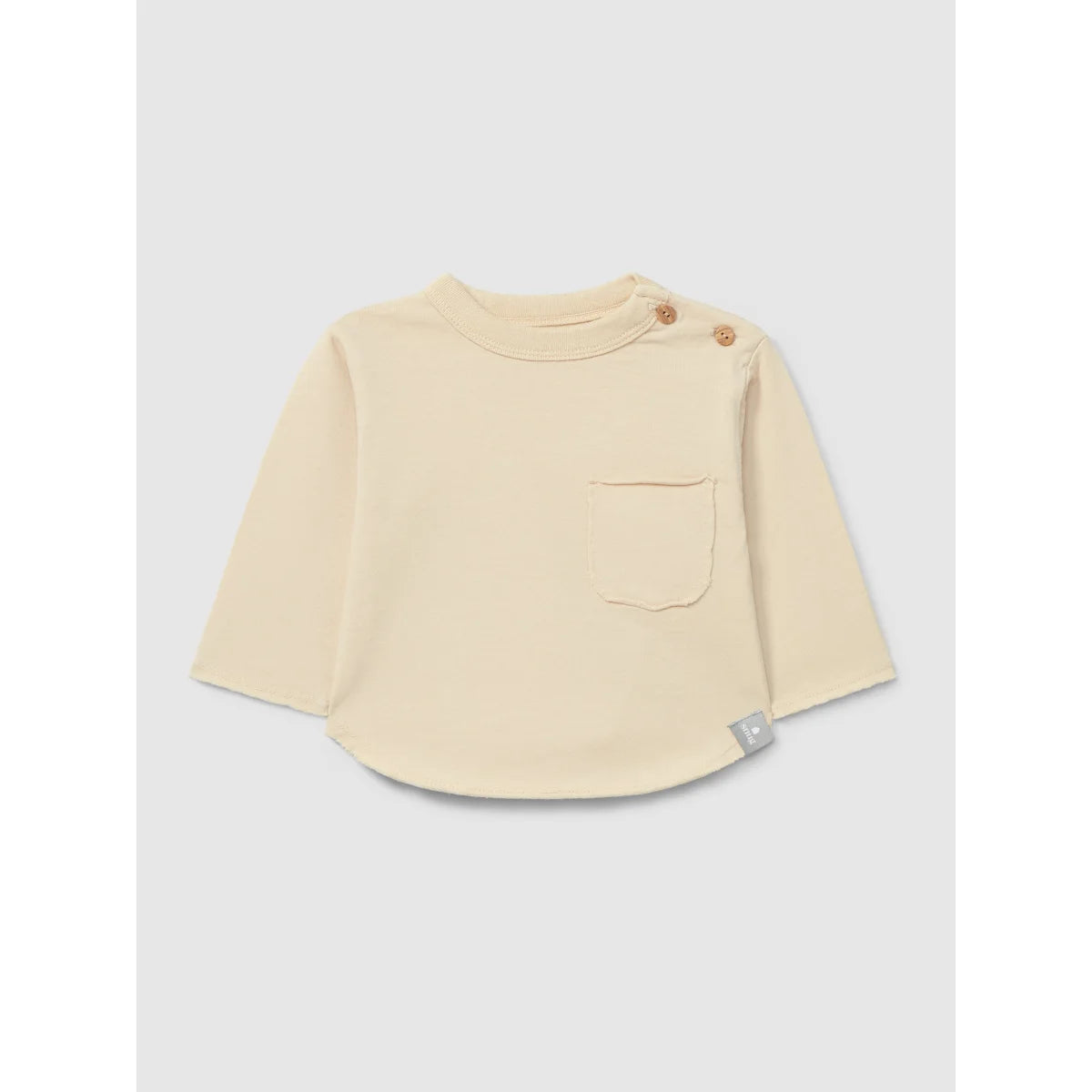 T-shirt manches longues à poche poitrine | Beige