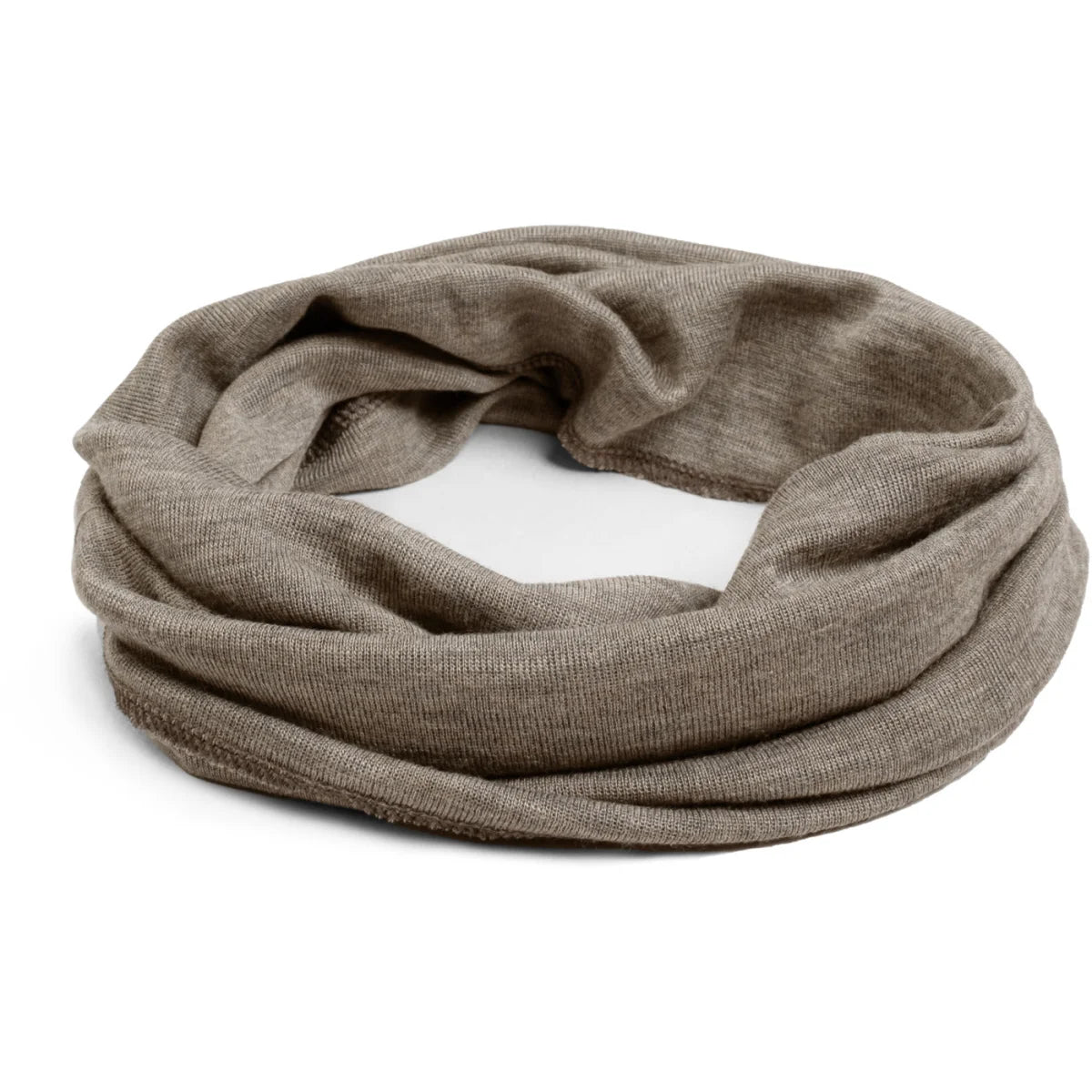 Runder grauer Strick-Infinity-Schal mit weichen, gerafften Stofffalten für Kinder