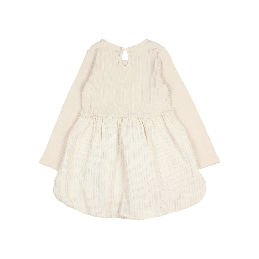 Cremefarbenes Langarmkleid aus dem Produkt Lurex Combi Dress Ivory