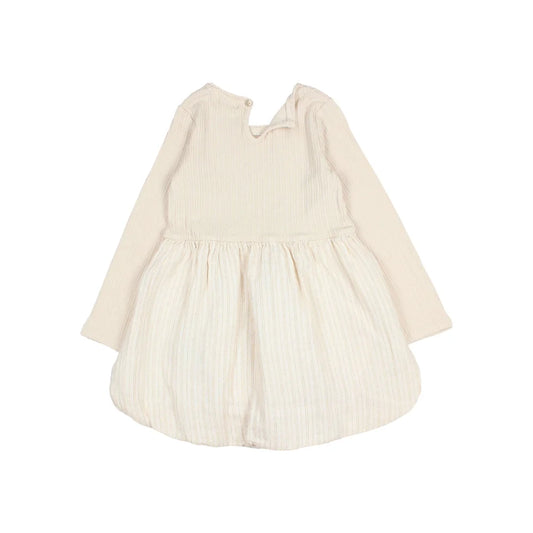 Creamfarbenes langärmliges Kleid aus dem Produkt Lurex Combi Dress Ivory