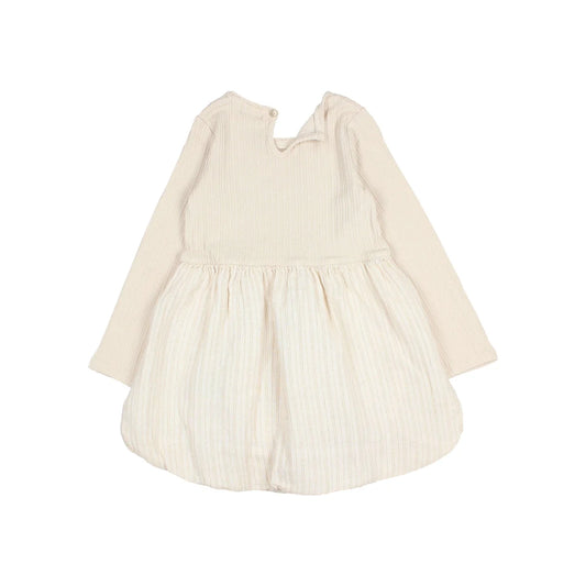 Creamfarbenes langärmliges Kleid aus dem Produkt Lurex Combi Dress Ivory