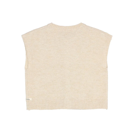 Helles cremfarbenes gestricktes Weste Produkt Lurex Tailleweste Natural