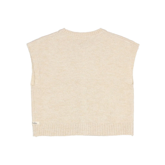 Helles cremfarbenes gestricktes Weste Produkt Lurex Tailleweste Natural