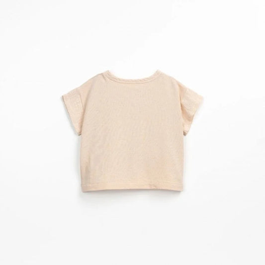 Beige Kurzarm-T-Shirt oder Crop-Top aus der Kollektion Mixed T-Shirt | Crochet