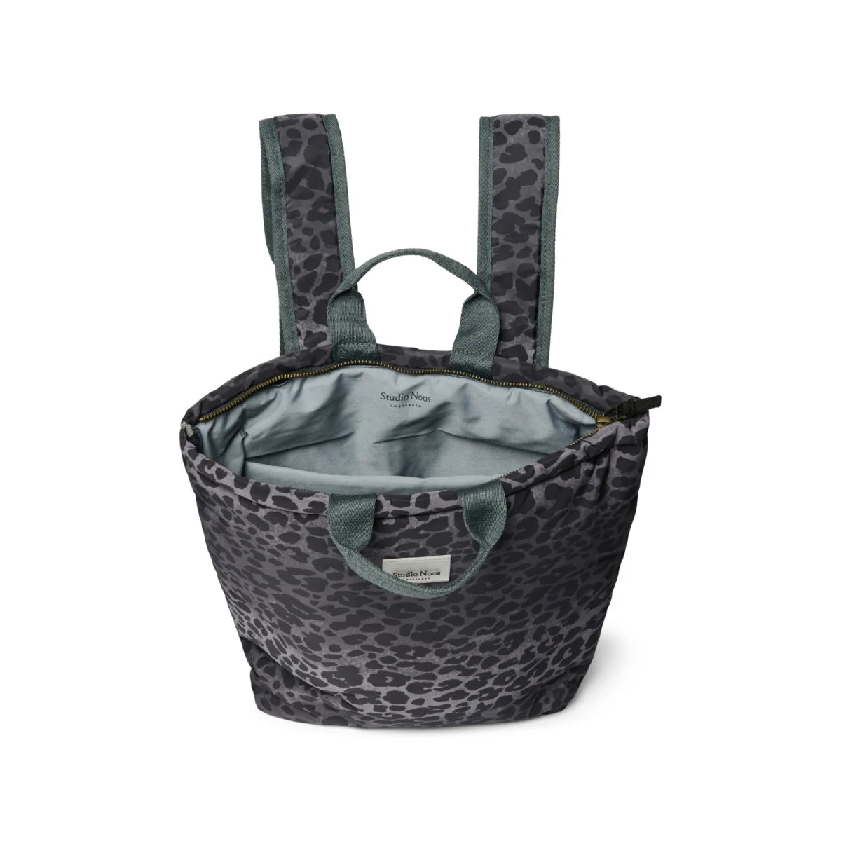 Offene Leoparden-Print Rucksack mit Puffy-Design für Damen