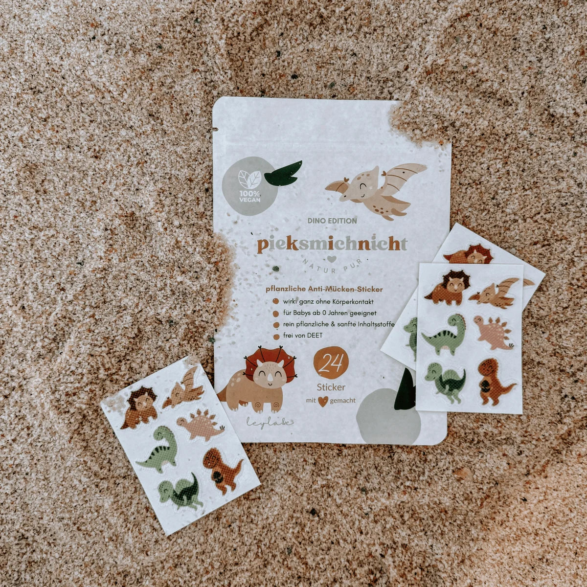 Dino Edition Mückenschutz-Sticker-Set von Leyla & Co., nachhaltige Babyprodukte