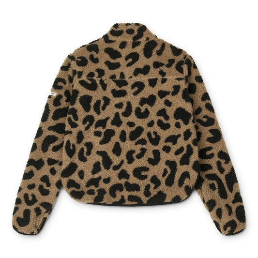 Gemütliche Leopard-Print-Fleecejacke Nelson Adult Pile in Mega Leo Oat Mix