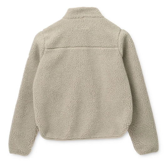 Beige Nelson Adult Pile Jacket in Mist mit hohem Kragen und weicher Textur
