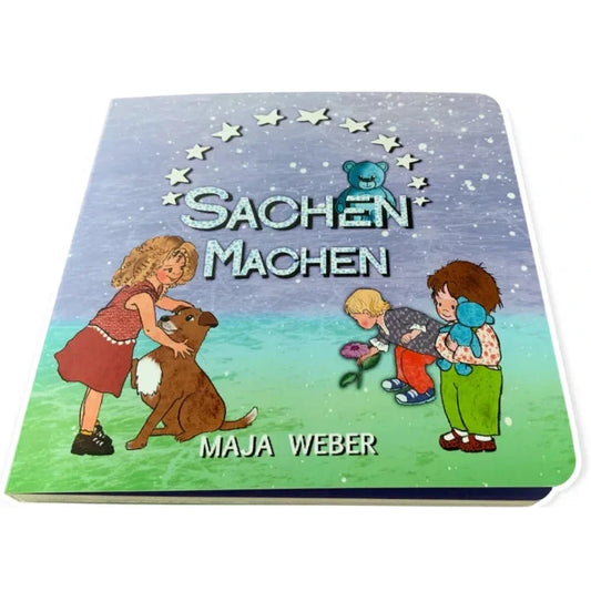 Papp-Bilderbuch für kleine Kinder mit abgerundeten Ecken und bunten Illustrationen