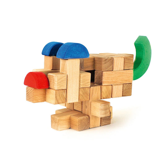 Holzblock Hundespielzeug für Kinder, Teil des Plus Construction Sets 12 Stück