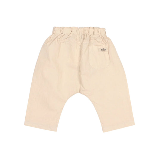 Beige elastische Hosen mit Bund im Produkt Poplin Pants | Sand