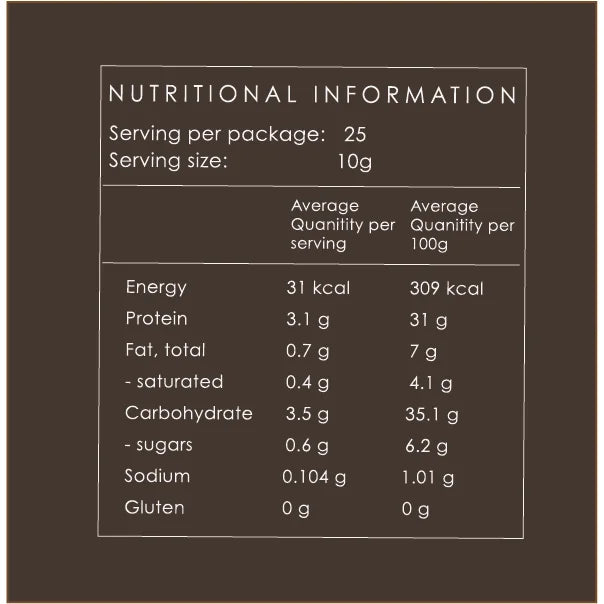 Nährwerttabelle des Postpartum Collagen Schokoladengetränk im Glas 110g