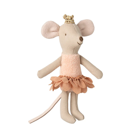 Stoffmaus Ballerina mit Krone in der Prizessin Maus Kleine Schwester Schachtel