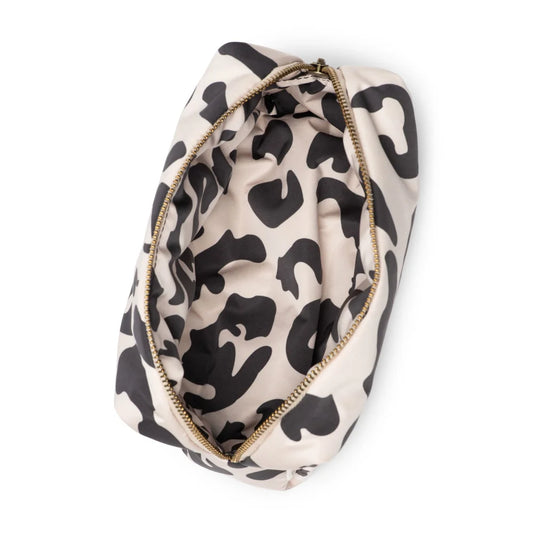 Leopard-print Kosmetiktasche mit goldenen Reißverschluss von Puffy Necessaire