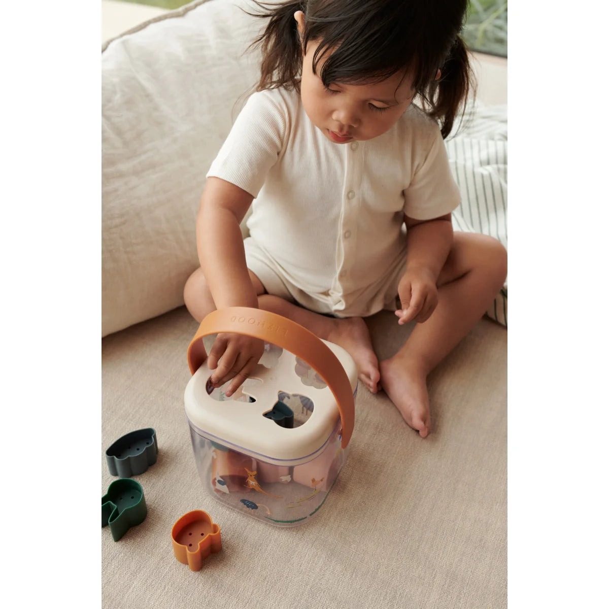 Klarer Aufbewahrungbehälter mit kurvenförmigem Griff und Panda-Deckel-Design