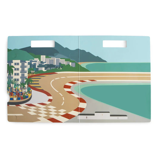 Illustrierte Rennstreckenszene aus Wiederverwendbare Sticker Set Race Cars