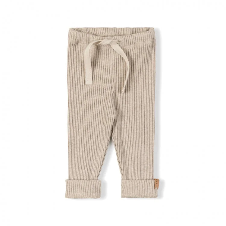 Beige ribbed Baby Leggings from the Rib Legging collection for comfortable wear