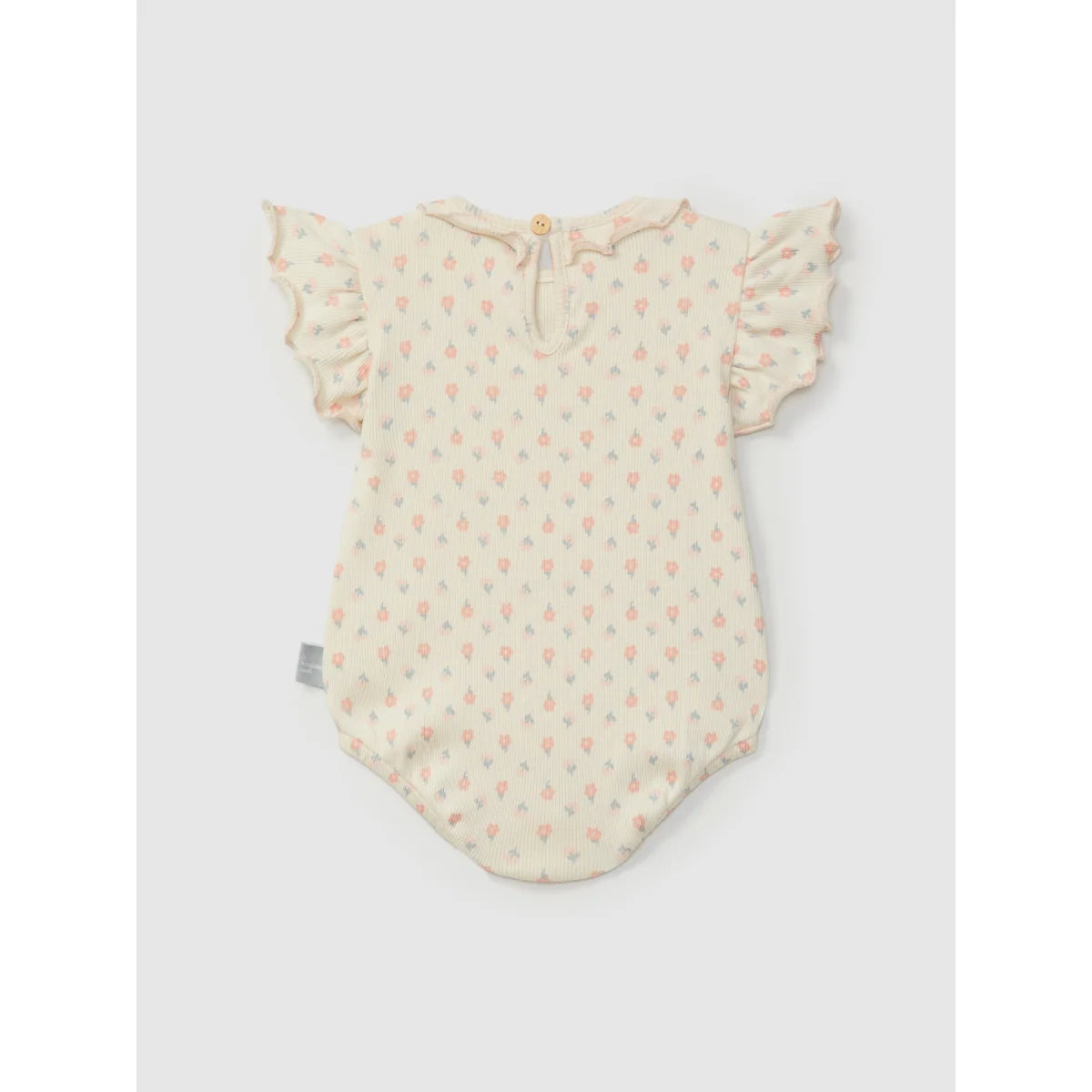 Musterbody für Säuglinge mit Rüschensleeves im floralem Design