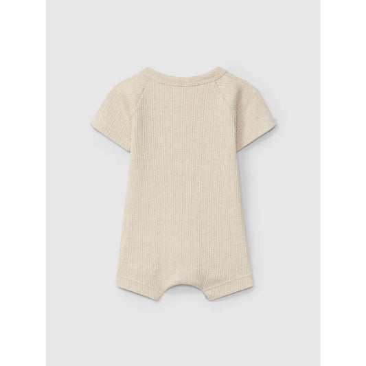 Beige geripptes Baby-Overall im Produkt Ribbed Romper kurz