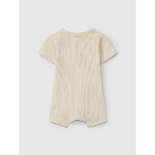 Beige geripptes Baby-Overall im Produkt Ribbed Romper kurz