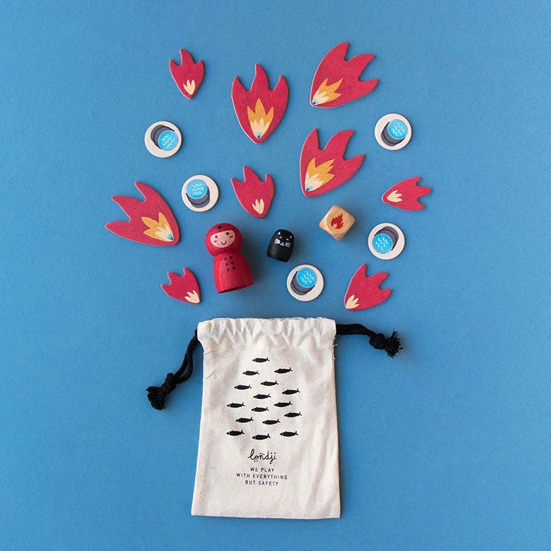 Weißer Beutel mit schwarzem Muster für das Spiel Save the Cat