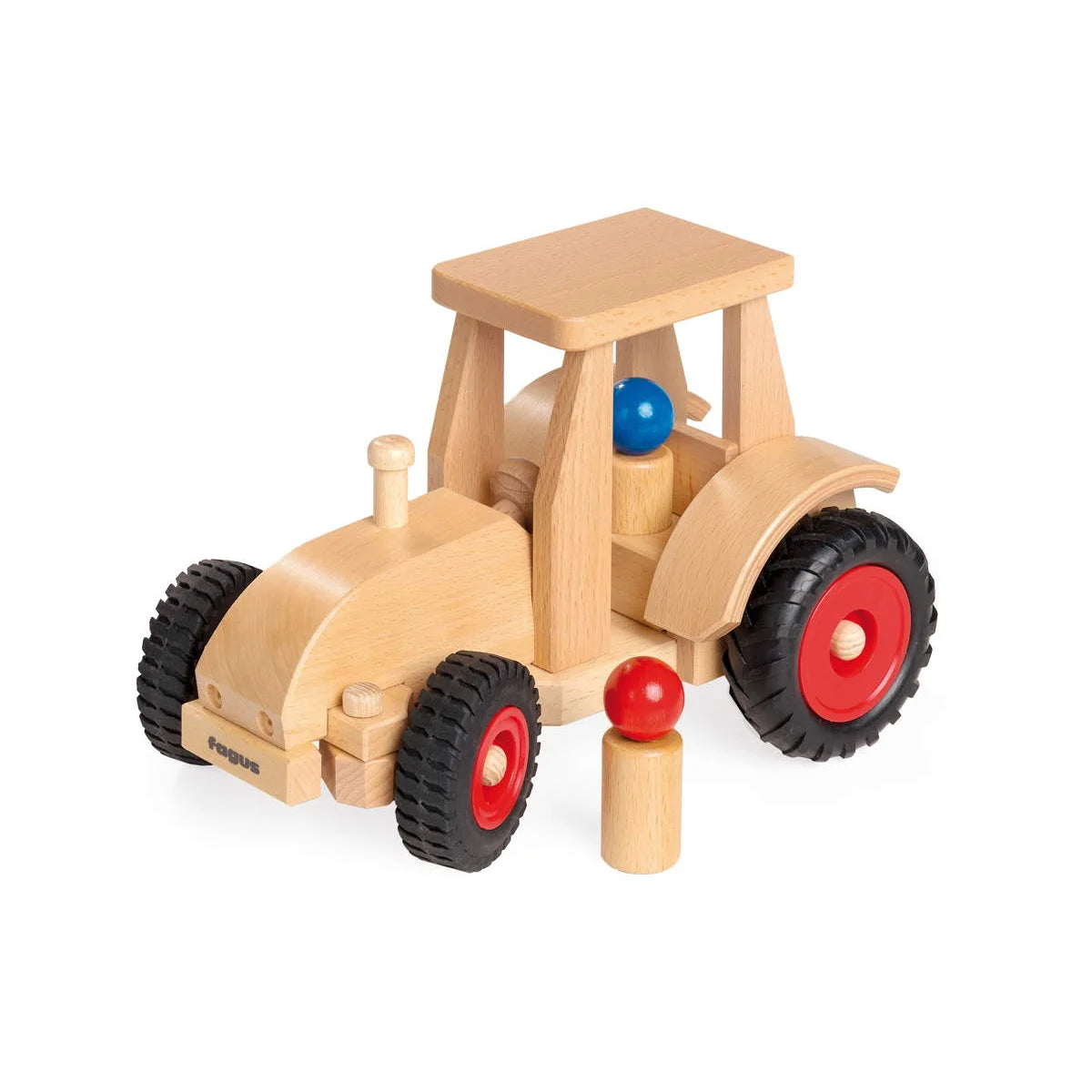 fagus Schlepper aus Buchenholz mit Dach und Püppchen