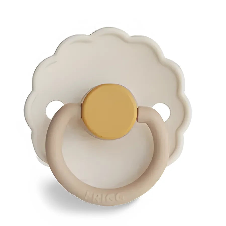 Beige und cremefarbener Schnuller mit gewelltem Schilddesign für Babys