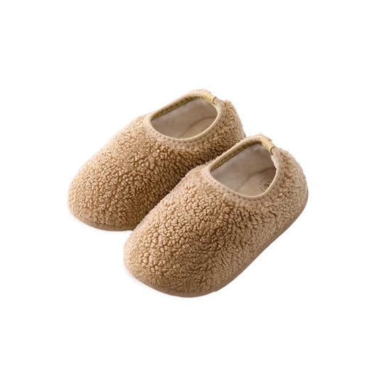 Bequeme, beige Fleece-Innensohle Hausschuhe aus weicher Baumwolle in Farben erhältlich