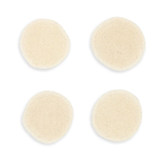 Kreisförmige beige Baumwollpads in Gitteranordnung für Stilleinlagen 2-lagig