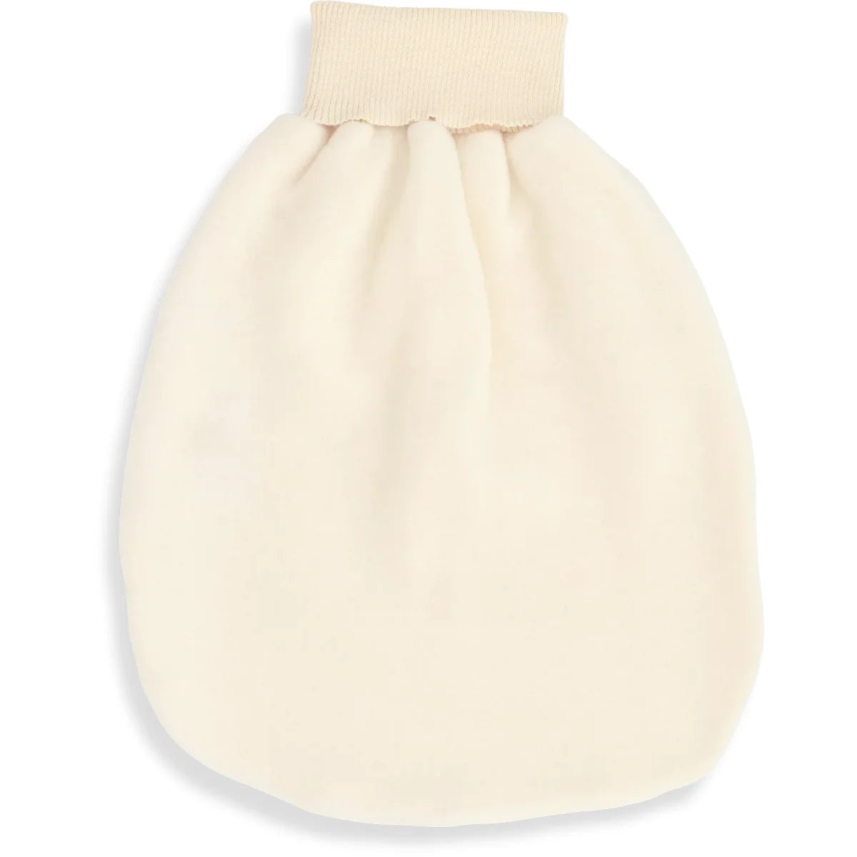 Cremeweißer Satin-Abendtasche Strampelsack natur, rund und strukturiert