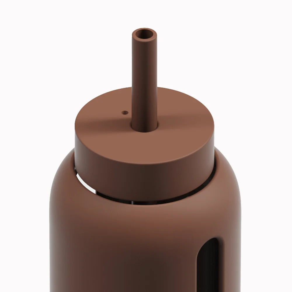 Braune zylindrische Flüssigkeitsspender mit Ausguss für Big Bottle Strohhalm + Deckel