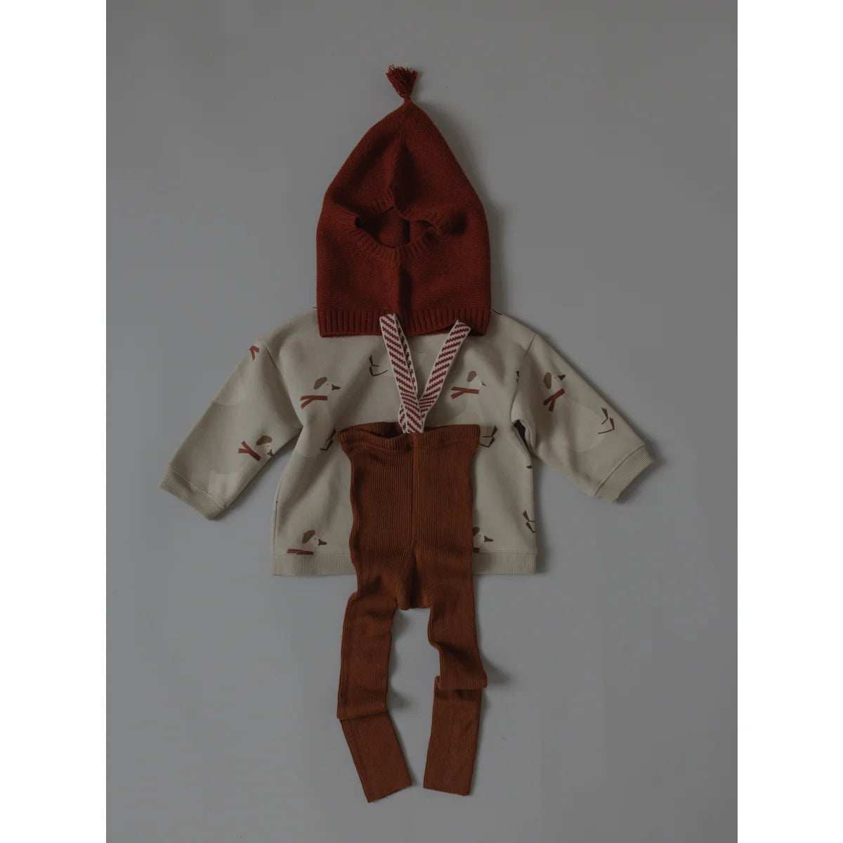 Silly Silas Strumpfhose mit Träger Footless in Cinnamon mit Weihnachtsmuster