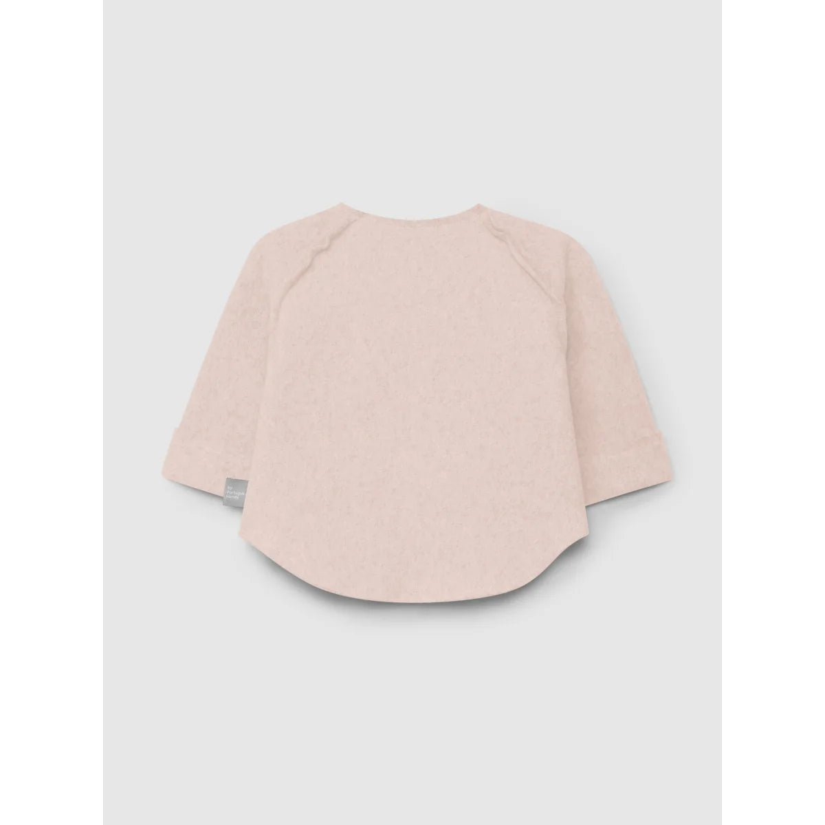 Hellrosa langärmliges Fleecepullover mit gerundetem Saum, ideal für Komfort und Stil