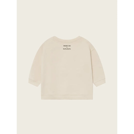 Cremefarbener langärmliger Sweatshirt aus Baumwolle im Produkt Roofto Gathering Undyed