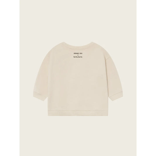 Cremefarbener langärmliger Sweatshirt aus Baumwolle im Produkt Roofto Gathering Undyed