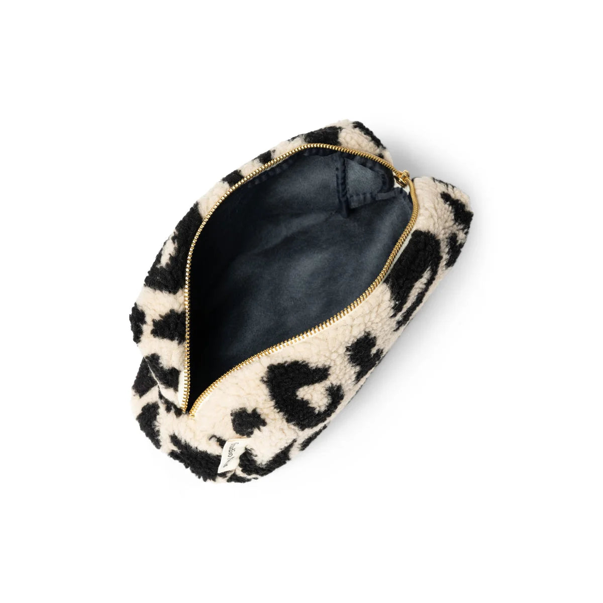 Offene, leopard-geprintete, flauschige Kosmetiktasche aus Teddy Necessaire