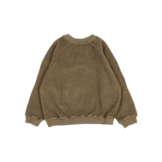 Brauner Corduroy-Sweatshirt Terry Sweatshirt Kaki für stilvollen Komfort