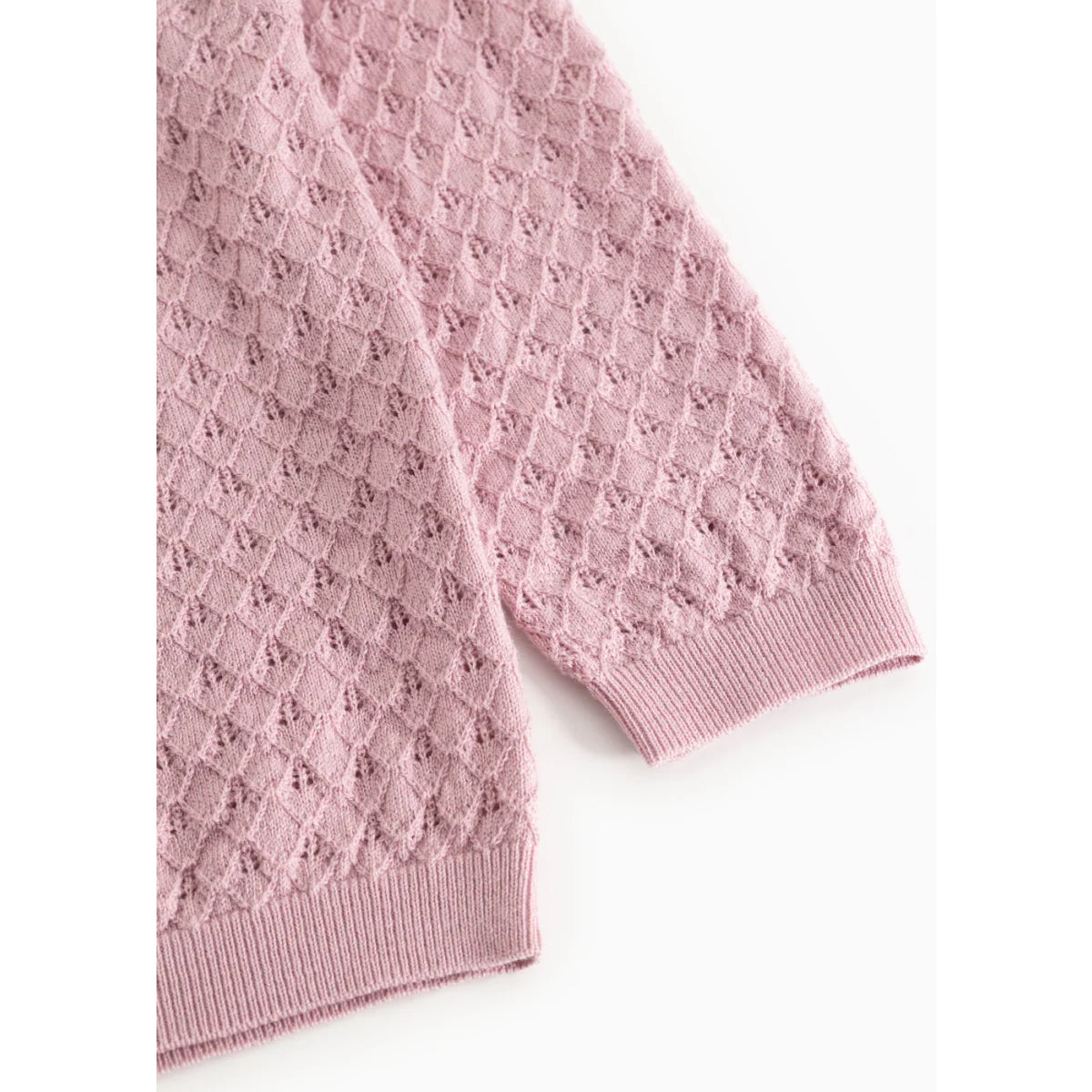 MarMar Copenhagen Tilda Strickjacke Lace Soft Berry Detail Lochmuster Ärmel