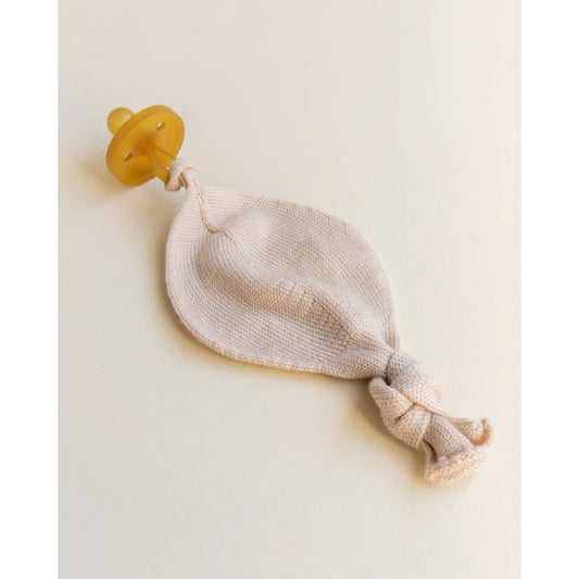 Deflated weißer Ballon mit gelbem Schnuller am Hals für Titi Schmusetuch Oat