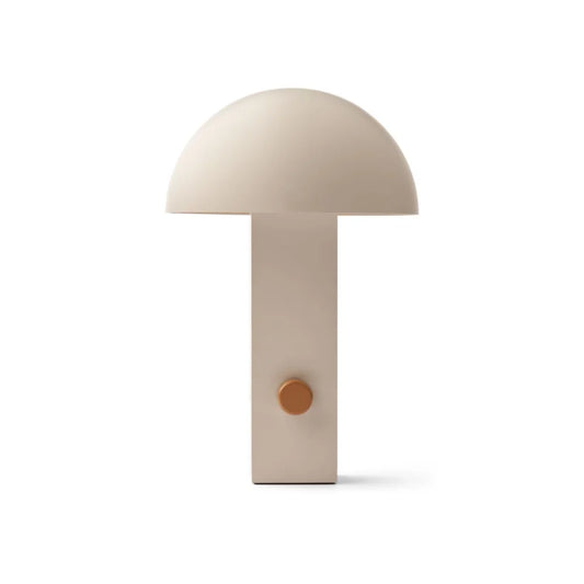 Beige Pilz-Lampe mit Kupfer-Knauf für Tragbare Lampe Hyppolite Sandy