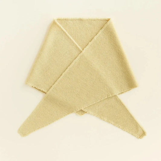 Foulard triangle Josephina Hvid en Light Yellow, foulard triangulaire jaune pâle aux pointes croisées