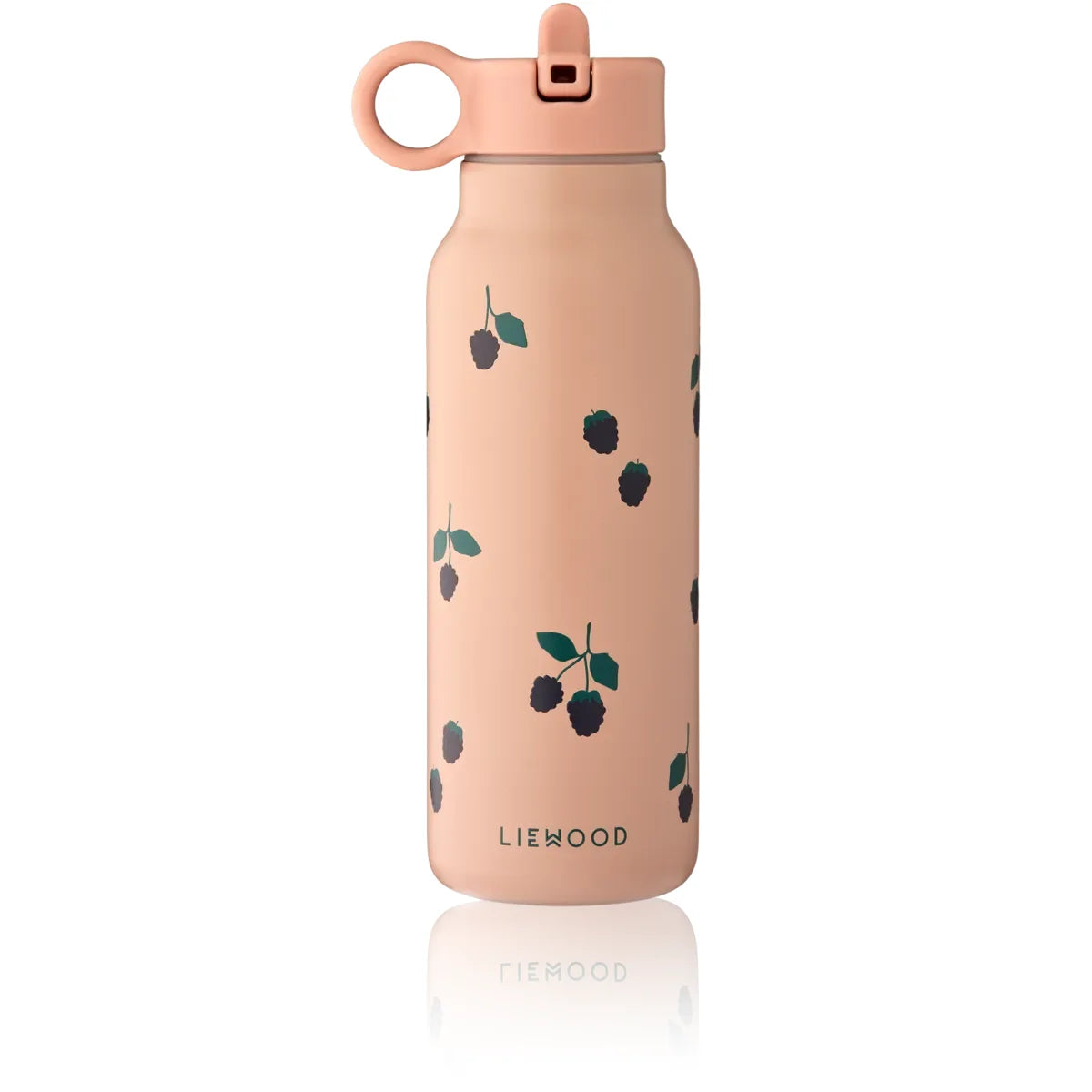 Peachfarbige Wasserflasche mit Beerendesign aus dem Produkt Wasserflasche Falk 350 ml Berry Pale Tuscany