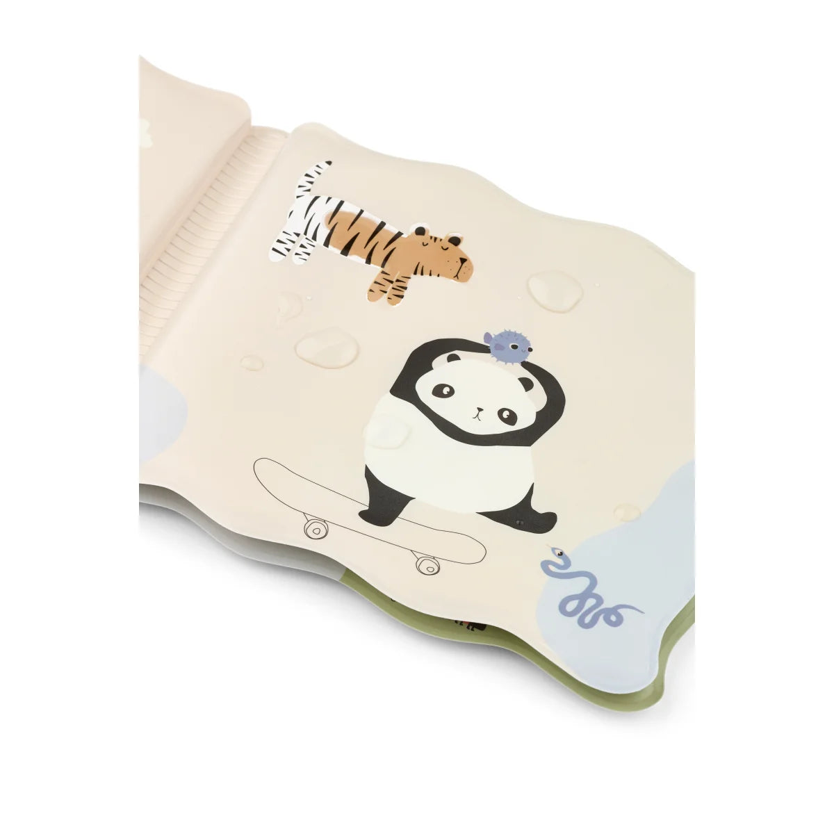 Charmantes Kinderbuch mit Skateboard-Panda, Tiger und Vogel aus Waylon Magic Water Book