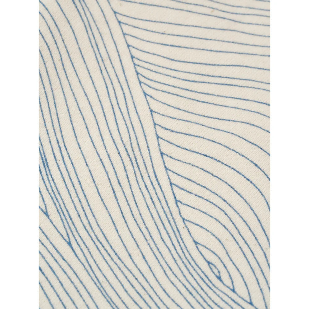 Textil mit blauem wellenförmigem Linienmuster für breite Hosen Seascape Ungefärbt