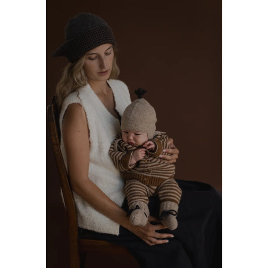 Wool Booties | Oatmeal Charcoal