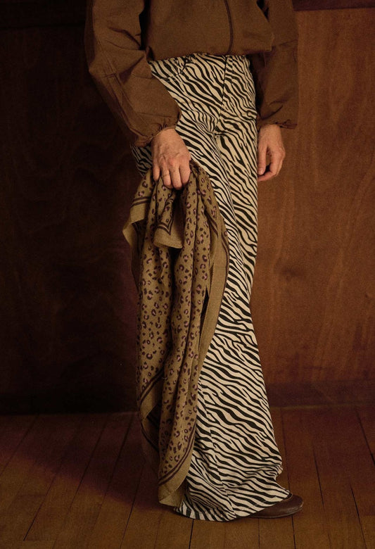 Wool Scarf | Leopard Ambre