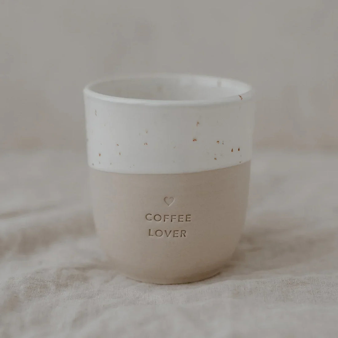 Eulenschnitt Becher COFFEE LOVER aus Steingut