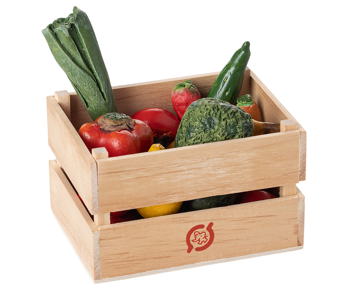 Miniature vegetables and fruits