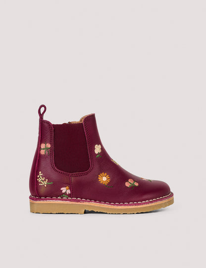 Autumn Flower Ankle Boot | Fuschia